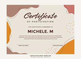 Abstract nature certificate print template premium vector