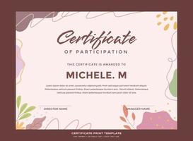 Abstract nature certificate print template premium vector