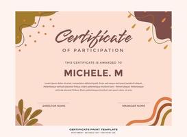 Abstract nature certificate print template premium vector