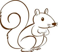 Squirrel in doodle simple style on white background vector
