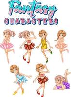 Fantasy cartoon characters set vector