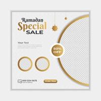 Ramadan Sale Banner social media post Template with Background vector