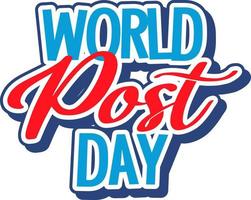 World Post Day word banner vector