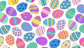 Colorful festive panoramic pattern Easter eggs - Vector