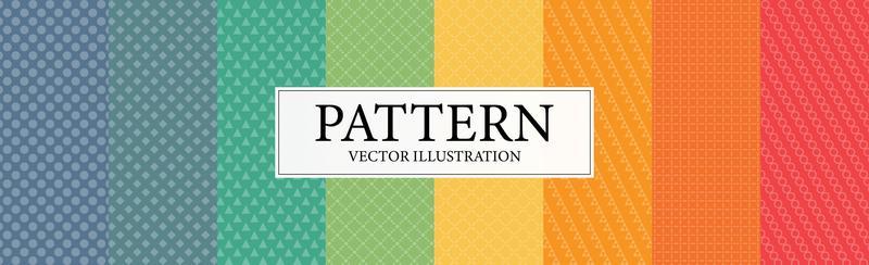 Assembly of seamless patterns, abstract shapes - Vector