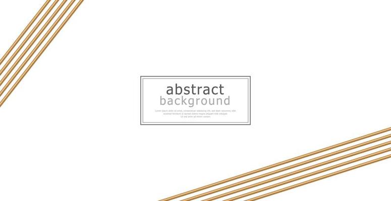Modern geometric luxury web postcard template for business or presentation with golden lines on white background - Vector