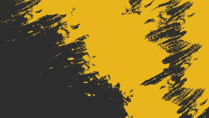 Abstract Yellow Grunge Texture Design In Black Background
