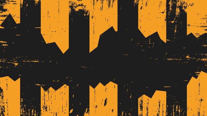 Abstract Aged Grunge Yellow Texture Design In Dark Background