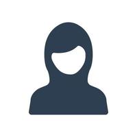 mujer musulmana con icono hijab vector