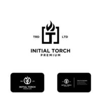 initial t Torch Logo vector symbol illustration design