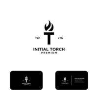 initial t Torch Logo vector symbol illustration design