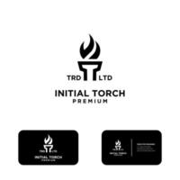 initial t Torch Logo vector symbol illustration design Print