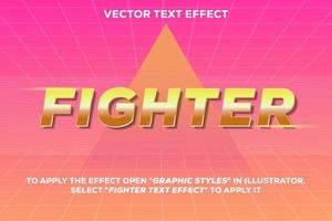 fighter text effect 80's style vector