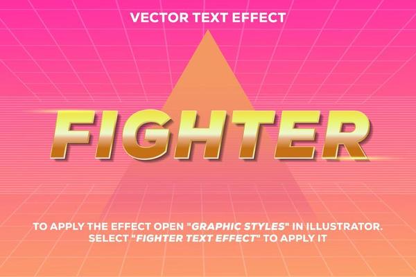 fighter text effect 80's style