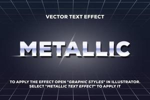 efecto de texto de vector metálico completamente editable