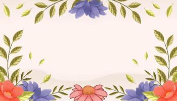 hand drawn floral and leaves illustration background design vector