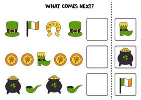 What comes next game with Saint Patrick day elements. vector