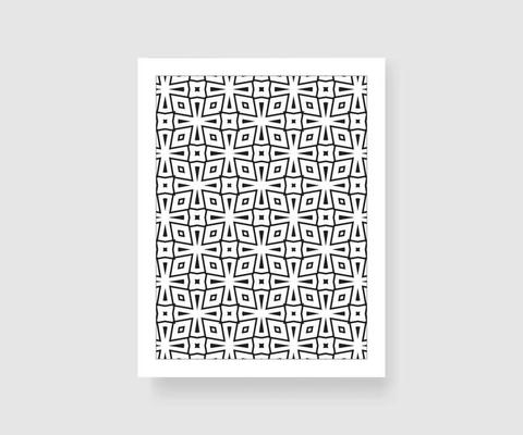 Geometric seamless pattern coloring pages linear drawing simple black and white background vector template