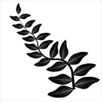 Vase leaves icon vector. Sketch vintage design, Abstract background base, Leaves and branches vector seamless pattern. Black brush leaves, Black branch modern ornament, ink texture