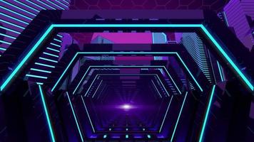 Futuristic Retro City and Tunnel Animation Loop video