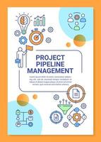 Business development strategy poster template layout. Project pipeline management. Banner, booklet, leaflet print design with linear icons. Vector brochure page layouts for magazine, advertising flyer