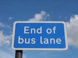 End of bus lane photo