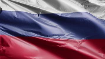 Russia flag slow waving on the wind loop. Russian banner smoothly swaying on the breeze. Full filling background. 20 seconds loop. video