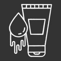 Water-based lubricant chalk icon. Product for safe sex. Natural lube, male gel. Healthy intimate intercourse. Spermicide to prevent unintended pregnancy. Isolated vector chalkboard illustration