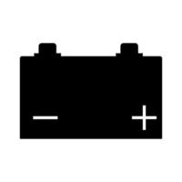 Glyph battery with charge icon. Simple vector isolated