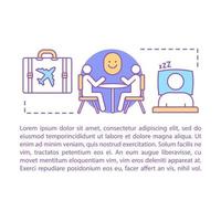 Vacation concept linear illustration. Rest, relaxation. Article, brochure, magazine page layout with text boxes. Weekend activities. Leisure. Print design. Vector isolated outline drawing