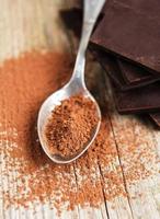 Cocoa powder in a spoon photo