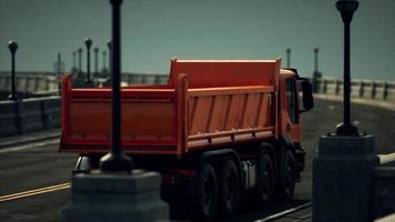 big lorry truck on the bridge photo