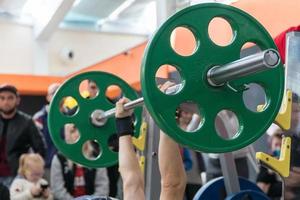 bench press in the gym. competition and tournament photo