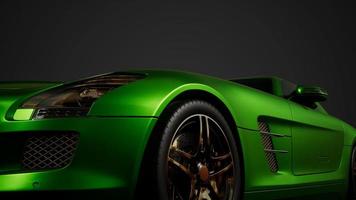 luxury sport car in dark studio with bright lights video