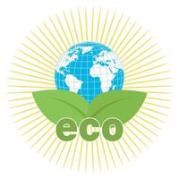 Earth and ecology conservation icon vector