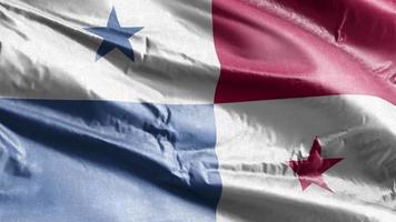 Panama textile flag waving on the wind loop. Panamanian banner swaying on the breeze. Fabric textile tissue. Full filling background. 10 seconds loop. video