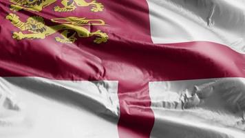 Sark flag waving on the wind loop. Sarki banner swaying on the breeze. Full filling background. 10 seconds loop. video