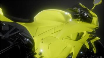 moto sport bike en estudio oscuro con luces brillantes video