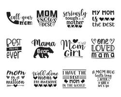 Mothers day quotes bundle, Mothers Day lettering vector, sticker set vector