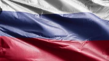 Rusland textiel vlag langzaam zwaaien op de wind-lus. russische banner soepel zwaaiend op de wind. stof textiel weefsel. volledige vulling achtergrond. 20 seconden lus. video