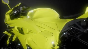 moto sport bike en estudio oscuro con luces brillantes video