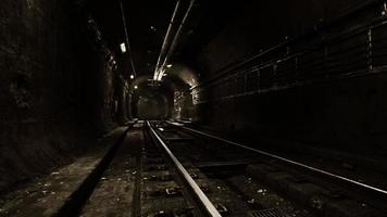 Light at night in the subway tunnel the old town photo