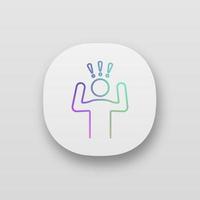 Anxiety app icon. UI UX user interface. Panic attack. Nervous tension. Stress. Head problems. Emotional stress symptom. Web or mobile application. Vector isolated illustration