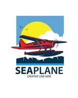 sea plane flying vector