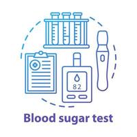 Blood sugar testing gadget concept icon. Controlling glucose level idea thin line illustration. Modern glucometer for diabetic patients. Vector isolated outline drawing. Editable stroke..