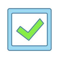 Checkbox color icon. Check box. Checkmark. Voting. Verification and validation. Approved. CIsolated vector illustration