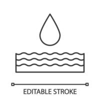 Water energy linear icon. Hydropower. Thin line illustration. Hydroelectricity. Contour symbol. Vector isolated outline drawing. Editable stroke