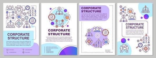 diseño de plantilla de folleto de estructura corporativa. personal directivo y ejecutivo superior. folleto, folleto, diseño de impresión de folleto con iconos lineales. diseños de páginas vectoriales para revistas, informes, carteles publicitarios vector