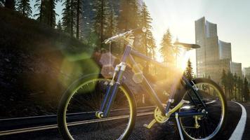 bicicleta de ciudad en la carretera foto