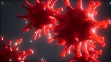 Bacteria virus or germs microorganism cells under microscope with depth photo